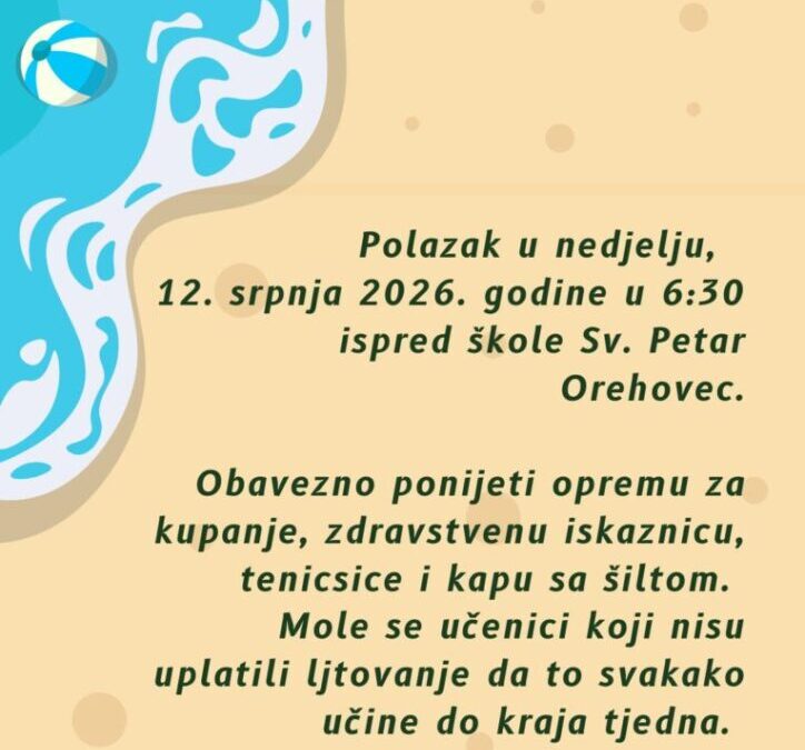 VAŽNA OBAVIJEST – LJETOVANJE NA PAGU