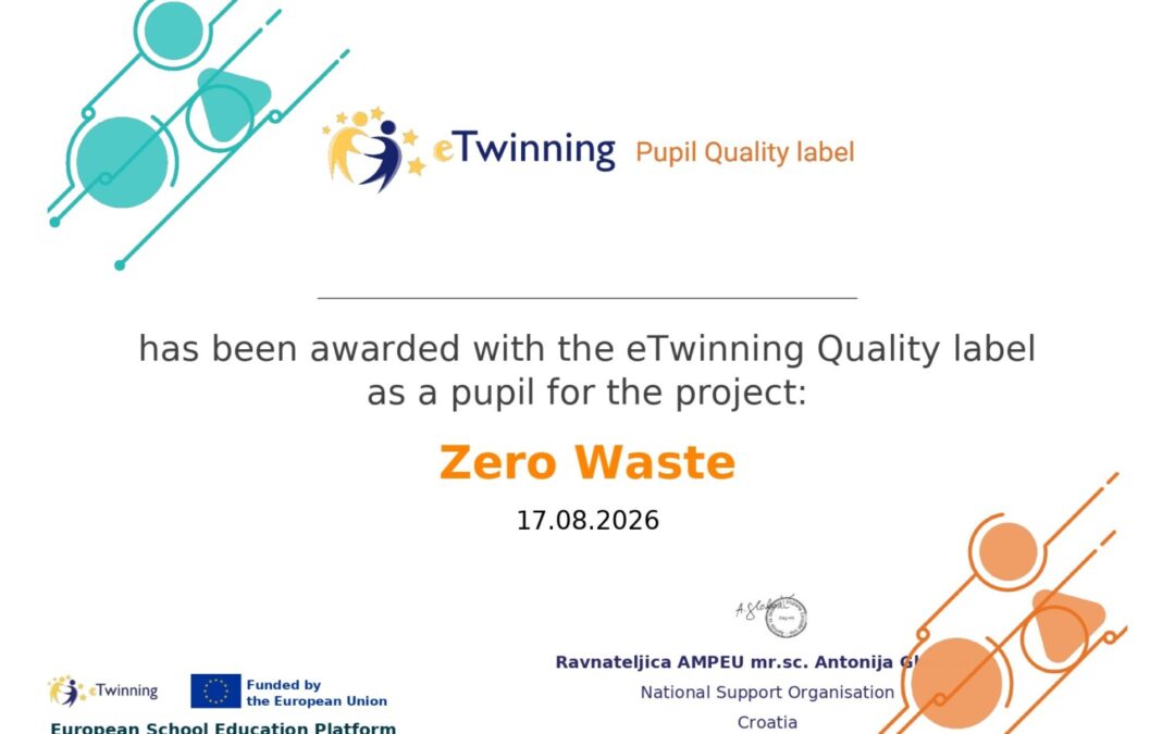 Nacionalne eTwinning oznake kvalitete za dva naša projekta